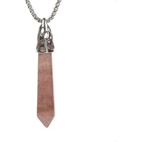 JUSTINSTONES Hexagonal Pointed Reiki Chakra Pendant Stainless Steel Chain Necklace 20 Inch Iron Gift Box
