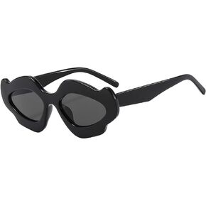 Trendy Irregular Cat Eye Sunglasses for Women Men Unique Flower Shape Design Retro Candy Colors Eyewear UV400