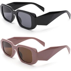 COASION Retro 90s Rectangle Sunglasses for Women Fashion Sun Glasses Vintage Small Square Frame UV400 Protection Eyewear