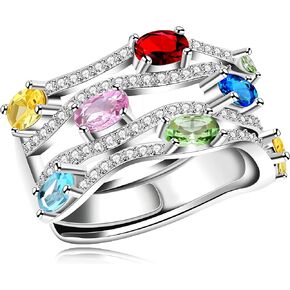 Uloveido Cubic Zirconia CZ Crystal Flower Ring for Women, Party Cocktail Floral Jewelry, Platinum Plated, Open Size