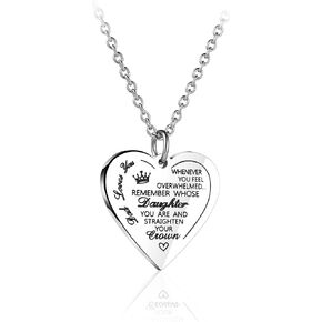 Fuqimanman2020 Heart Pendant Necklace To My Daughter from Mom Dad Inspirational Necklace Gift Never Forget That I Love You Forever Birthday Christmas Graduation Gifts