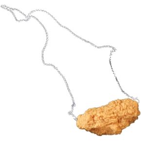 Simulation Fried Chicken Pendant Necklace Lovely Funny Hanmade Simulation Food Chicken Legs Wings Necklace Resin Creative Barbecue Necklace for Women Girl Party Jewelry