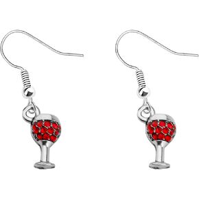 CENWA Tiny Red Wine Earrings Wine Drinker Enthusiast Jewelry Wine Lover Gift for Her