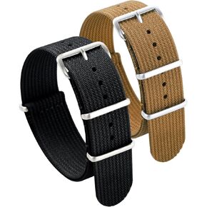 TACTICAL FROG Military Nylon Strap 2 Packs 20mm Watch Band Nylon Replacement Watch Straps for Men Women