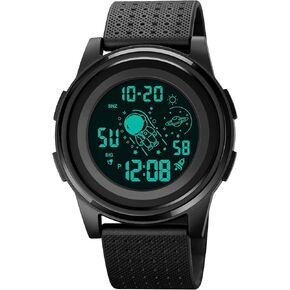 ساعة رقمية LED للرجال والنساء، تاريخ تقويم مضيء، ساعة إلكترونية متعددة الوظائف مضادة للماء in Kuwait