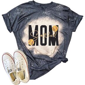 That's My Girl Softball Parent Bleached T Shirts for Women Retro Funny Baseball Graphic T Shirts Casual Mom Tee Tops
