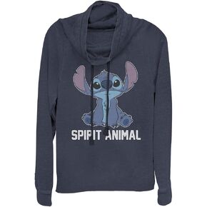 Disney Lilo Stitch Spirit Animal V2 Women's Long Sleeve Cowl Neck Pullover