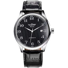 MASTOPMen's Automatic Mechanical Watch Business Casual Top Brand Leather Wristwatches Waterproof Sport Chronograph