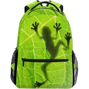 TropicalLife Amazon Rainforests Green Tree Frog Backpacks Bookbag Shoulder School Computer Hiking Gym Travel Casual Travel Daypack