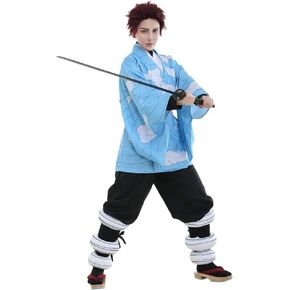 miccostumes Men's Light Blue Cosplay Costume Blue Cloud Kimono