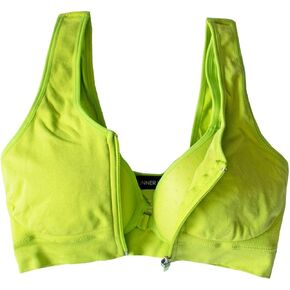 Give Me A Boost Sports Bra with Padding Sewn in, Zipper in Front & Compression for Post Surgery Fitness