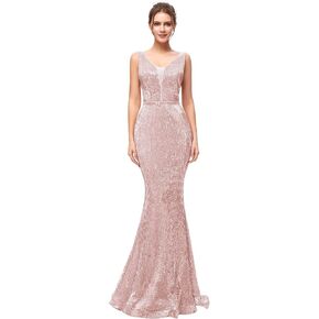 Sarahbridal Women's Formal Prom Dreeses Sequin Bridesmaid Dress Ball Gowns