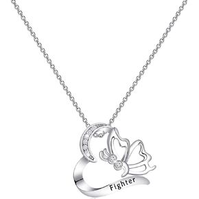 CHOORO Semicolon Butterfly Necklace My Story Isn¡¯t Over Yet Semicolon Jewelry Warrior Fighter Semicolon Suicide Prevention Gift(fighter)