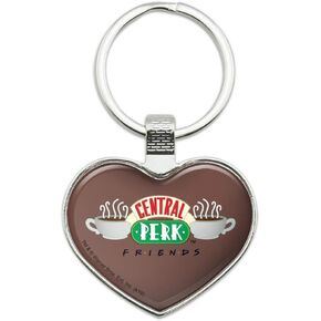 GRAPHICS & MORE Friends Central Perk Logo Keychain Heart Love Metal Key Chain Ring