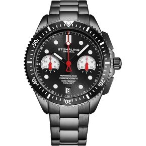 Stuhrling Original Mens Sports Watch Chronograph Stainless Steel Bracelet