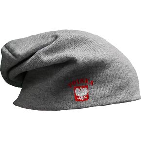 Speedy Pros Slouchy Beanie for Men Poland Polska Seal Flag Embroidery Flags Women Skull Cap