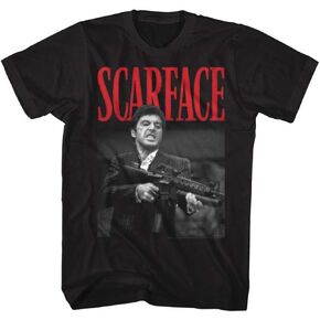American Classics Scarface 1983 Crime Film Movie Dakkadakka Black 2-Sided Adult T-Shirt Tee