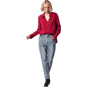 EQUIPMENT Women's QUINNE Long Sleeve TOP in Persian RED in Kuwait