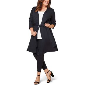 Fruit of the Loom Women's Plus Size Ponte Open Front Long Cardigan