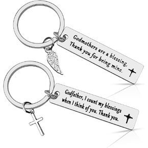 Vadaka Godparent Gift from Godchildren Godmother Godfather Keychain Baptism Thank You Communion Gift Christmas Birthday Gift