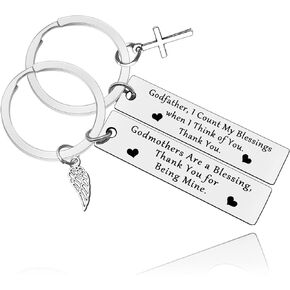 Vadaka Godparent Gift from Godchildren Godmother Godfather Keychain Baptism Thank You Communion Gift Christmas Birthday Gift