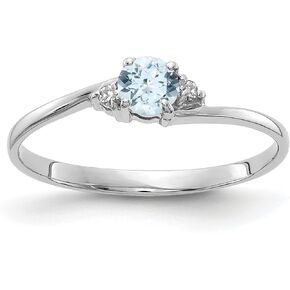 10k White Gold Aquamarine and Diamond Ring Size 6 (0.008 cttw, I1 Clarity, H-I Color) in Saudi Arabia