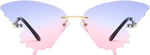 Butterfly Sunglasses for Women/Men Oversized Rimless Eyewear Luxury Trending Cat Eye Sun Glasses Streetwear UV400 in Saudi Arabia