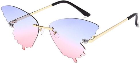 Butterfly Sunglasses for Women/Men Oversized Rimless Eyewear Luxury Trending Cat Eye Sun Glasses Streetwear UV400 in Saudi Arabia