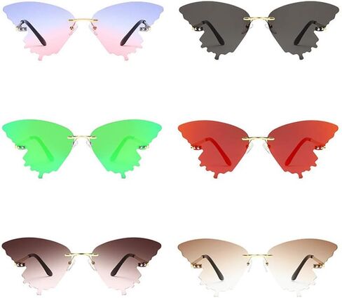 Butterfly Sunglasses for Women/Men Oversized Rimless Eyewear Luxury Trending Cat Eye Sun Glasses Streetwear UV400 in Saudi Arabia