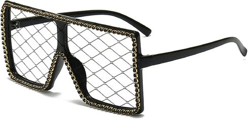 mincl Oversized Rhinestone bling Sunglasses for Women Fashion Lace lens Square Diamond Sunglasses Sexy Lady Party Eyewear in Saudi Arabia
