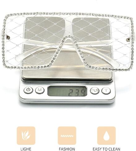 mincl Oversized Rhinestone bling Sunglasses for Women Fashion Lace lens Square Diamond Sunglasses Sexy Lady Party Eyewear in Saudi Arabia