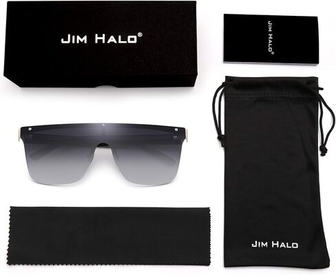 نظارات شمسية JIM HALO بدون إطار درع قطعة واحدة نظارات مرآة علوية مسطحة للنساء والرجال in Kuwait