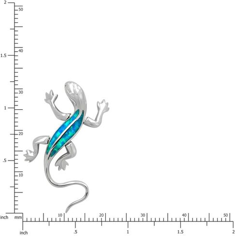 قلادة من الفضة الاسترليني من شركة هونولولو للمجوهرات مع أوبال أزرق مقلد وسلسلة صندوقية مقاس 45.72 سم in Kuwait