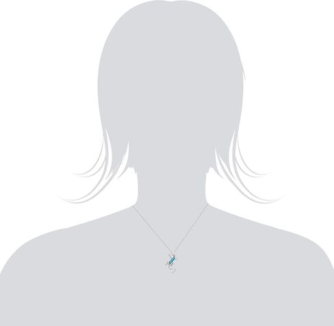 قلادة من الفضة الاسترليني من شركة هونولولو للمجوهرات مع أوبال أزرق مقلد وسلسلة صندوقية مقاس 45.72 سم in Kuwait