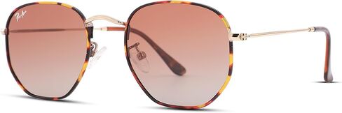 نظارات شمسية من Pro Acme للنساء والرجال، نظارات شمسية مربعة مستقطبة سداسية الشكل بإطار معدني للحماية من الأشعة فوق البنفسجية 400 in Kuwait