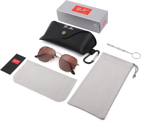 نظارات شمسية من Pro Acme للنساء والرجال، نظارات شمسية مربعة مستقطبة سداسية الشكل بإطار معدني للحماية من الأشعة فوق البنفسجية 400 in Kuwait