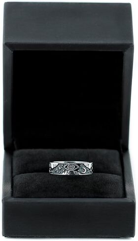 'Third Eye' Band Ring by Rogue+Wolf Halloween Silver Engagement Anxiety Rings for Women, Matching Couple Gothic Boho Wiccan Fashion Jewelry, Stainless Steel Witchy Creepy Gifts for Teen Girls, Anime Emo Trendy Cottagecore Rings Aesthetic for Men in Saudi Arabia