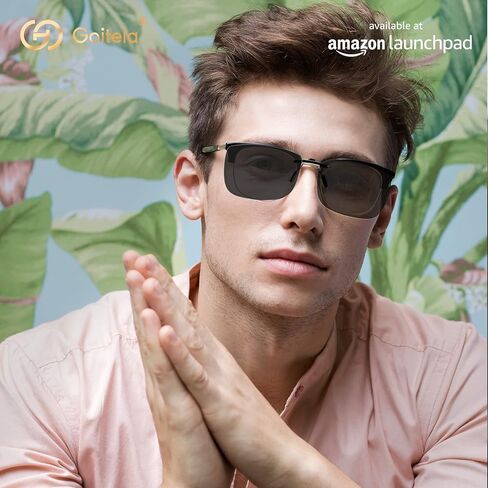 نظارات شمسية مستقطبة من Goiteia - تصميم مستطيل خفيف الوزن فوق النظارات الطبية، غير قابلة للطي، حماية من الأشعة فوق البنفسجية in Kuwait