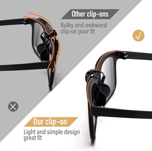 نظارات شمسية مستقطبة من Goiteia - تصميم مستطيل خفيف الوزن فوق النظارات الطبية، غير قابلة للطي، حماية من الأشعة فوق البنفسجية in Kuwait