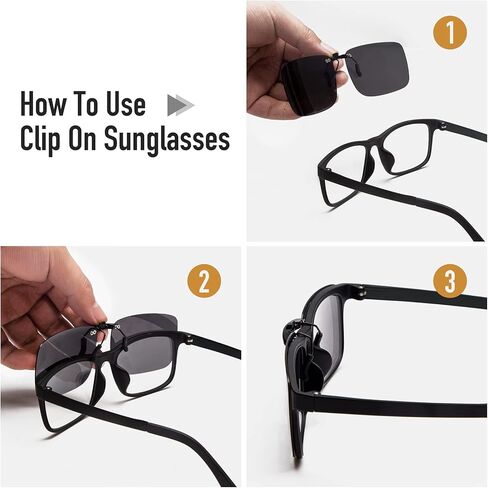 نظارات شمسية مستقطبة من Goiteia - تصميم مستطيل خفيف الوزن فوق النظارات الطبية، غير قابلة للطي، حماية من الأشعة فوق البنفسجية in Kuwait