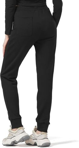 Zylioo بنطال رياضي طويل للنساء، 30 32 34 بنطال رياضي طويل بدرزة داخلية، بنطال رياضي قطن 100% مع جيوب، بنطال مريح للتمرين باللون الأسود in Kuwait