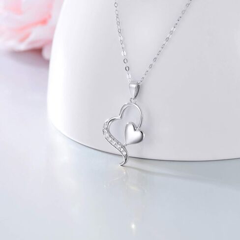 SISGEM 14k Gold Diamond Heart Pendant Necklace for Women, Fine Anniversary Jewelry for Wife/Girlfriend, Love Gifts for Her (0.1ct), 16-18 Inch in Saudi Arabia