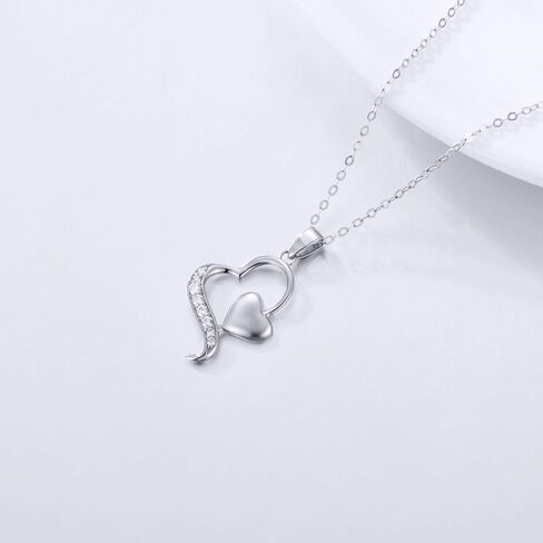 SISGEM 14k Gold Diamond Heart Pendant Necklace for Women, Fine Anniversary Jewelry for Wife/Girlfriend, Love Gifts for Her (0.1ct), 16-18 Inch in Saudi Arabia