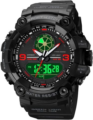 zolohoni Mens Military Watches for Men, Men's Wrist Watches, Analog Digital Watch Stop Watches for Sports, Large Dual Time 12/24H Gifts for Teenage Boys 14-16-18 Years Old in Saudi Arabia