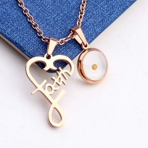 بذور الخردل الإيمان الحب القلب قلادة قلادة المجوهرات الدينية هدية in Kuwait