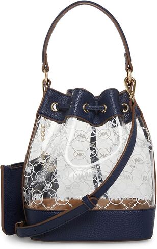 Anne Klein Womens Anne Klein Ring Logo Bucket crossbody, Clear Ak Logo Print Distant Mountain, One Size US in Saudi Arabia