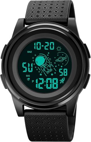 ساعة رقمية LED للرجال والنساء، تاريخ تقويم مضيء، ساعة إلكترونية متعددة الوظائف مضادة للماء in Kuwait