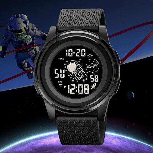 ساعة رقمية LED للرجال والنساء، تاريخ تقويم مضيء، ساعة إلكترونية متعددة الوظائف مضادة للماء in Kuwait