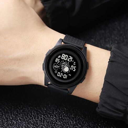 ساعة رقمية LED للرجال والنساء، تاريخ تقويم مضيء، ساعة إلكترونية متعددة الوظائف مضادة للماء in Kuwait