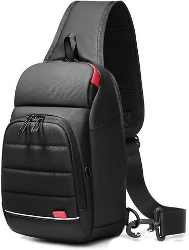 حقيبة حبال للرجال حقيبة صدر كتف حقيبة ظهر Daypack حقيبة ظهر بحمالة كروس مع كابل USB للمشي لمسافات طويلة والتخييم والرحلات الخارجية in Kuwait